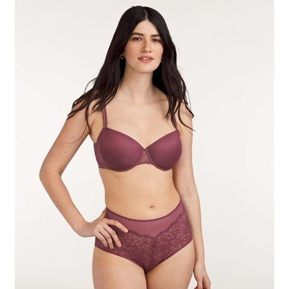 THIRDLOVE Artisan Lace Racerback Bra In Purple/Red Size 32C 1/2 casual lace - Picture 7 of 8